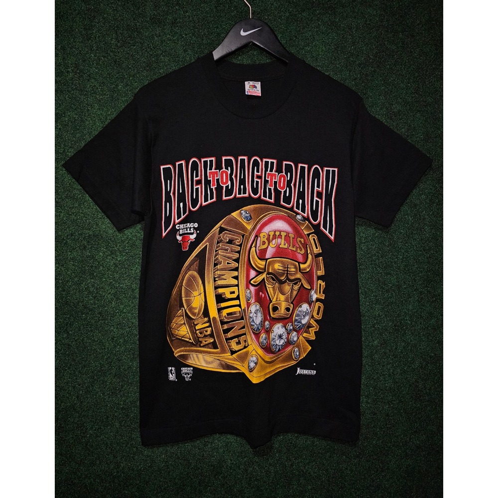 Vintage 90s nba Chicago Bulls Back to Back‎ Champion rings T-Shirt